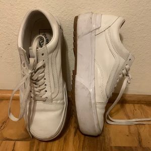 white platform vans